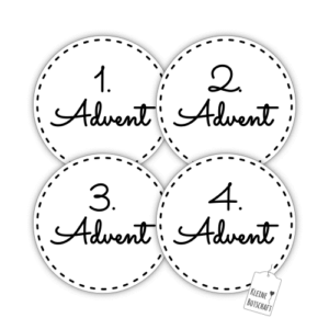 Adventskalender Aufkleber-Set Mini "1.-4. Advent"
