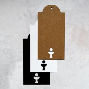 Papieranhänger eckig I 80x40mm, Kelch (10 Stk.)