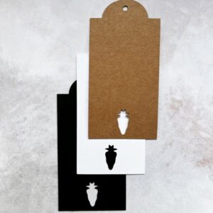 Papieranhänger eckig I 80x40mm, Rüebli (10 Stk.)