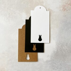 Papieranhänger eckig I 80x40mm, Hase (10 Stk.)