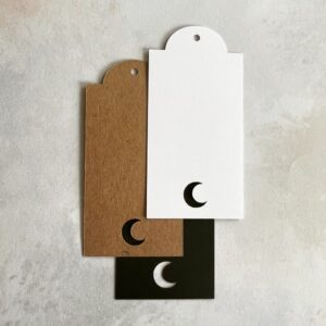 Papieranhänger eckig I 80x40mm, Mond (10 Stk.)