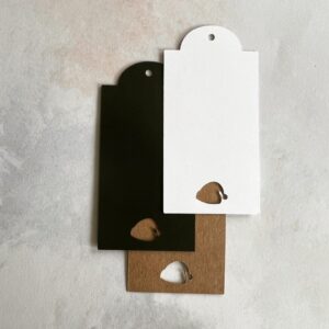 Papieranhänger eckig I 80x40mm, Mütze (10 Stk.)