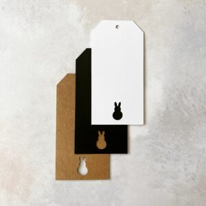 Papieranhänger eckig II 80x40mm, Hase (10 Stk.)