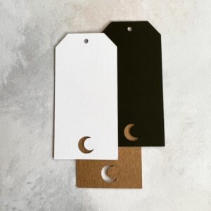 Papieranhänger eckig II 80x40mm, Mond (10 Stk.)