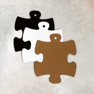 Papieranhänger Puzzle ca. 65x65mm (10 Stk.)