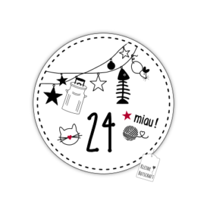 Katzenkalender Aufkleber-Set "1-24"