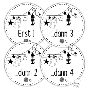 Katzenkalender Aufkleber-Set "Erst 1, dann 2,..."