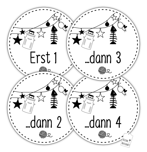 Katzenkalender Aufkleber-Set "Erst 1, dann 2,..."