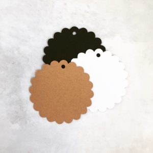 Papieranhänger rund gewellt 50mm (10 Stk.)