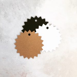 Papieranhänger rund gezackt 40mm (10 Stk.)