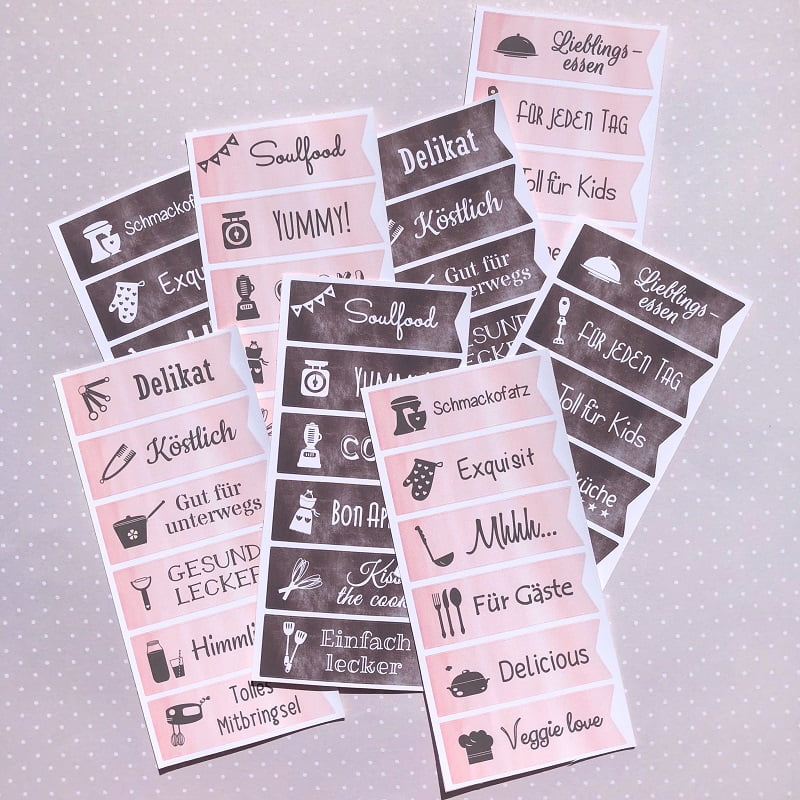 Aufkleber-Set "Rezept-Liebe" (48 Stk.)