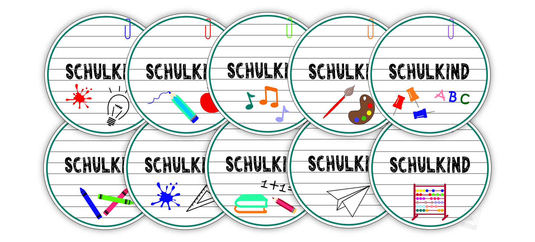 Personalisiertes Aufkleber-Set Schule (20 Stk.) – Bild 2
