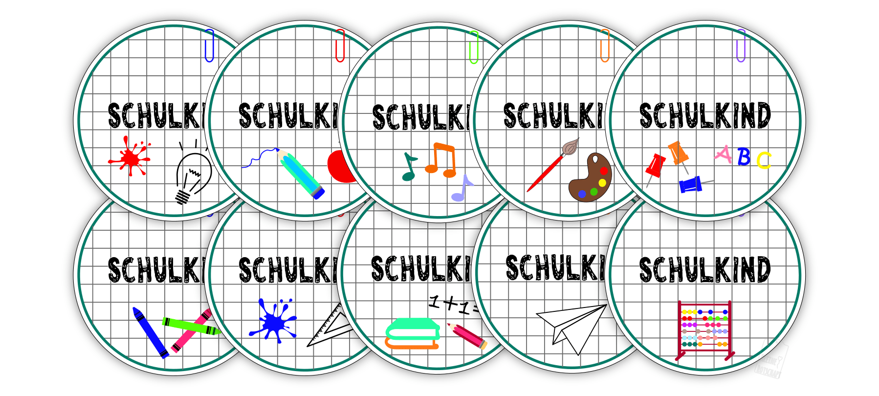 Personalisiertes Aufkleber-Set Schule (20 Stk.)